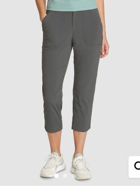 Eddie Bauer Horizon High-Rise Straight Leg Cropped Pants khaki size 18 NEW NWT